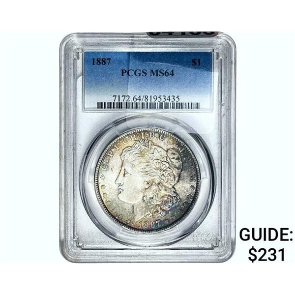1887 Morgan Silver Dollar PCGS MS64