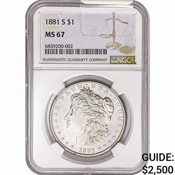 1881-S Morgan Silver Dollar NGC MS67