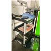 Image 5 : SPRAY PAINTING STATION WITH EXHAUST, PORTABLE 3-TIER CART WITH CONTENTS & METAL 2 DOOR CABINET WITH