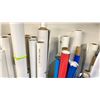 Image 8 : SECTION OF LARGE ASSORTED PRINTING ROLLS, BINS & 4 WHEEL DOLLY'S