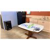 Image 1 : KITCHEN SPACE OF ASSORTED ITEMS INCLUDING; GE SWING OUT FRIDGE 30"W, FRIGIDAIRE MINI FRIDGE &
