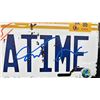 Image 2 : BACK TO THE FUTURE "OUTATIME" LICENSE PLATE AUTOGRAPHED BY CHRISTOPHER LLOYD & MICHAEL J. FOX WITH