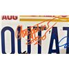 Image 3 : BACK TO THE FUTURE "OUTATIME" LICENSE PLATE AUTOGRAPHED BY CHRISTOPHER LLOYD & MICHAEL J. FOX WITH