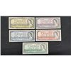 Image 1 : (5) ASSORTED 1954 CANADIAN BANK NOTES INCLUDING; (1 OF EACH) $20, $10, $5, $2 & $1