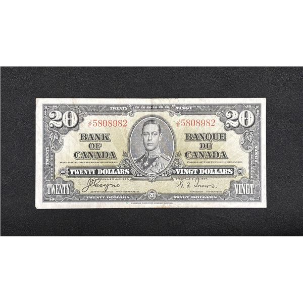 (1) 1937 CANADIAN $20 BANK NOTE