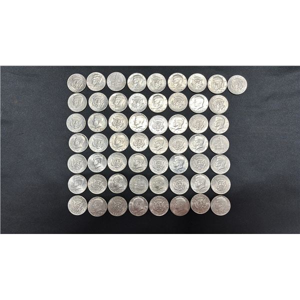 (57) 1970'S UNITED STATES HALF DOLLAR COINS