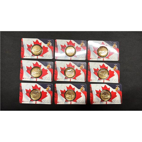 (9) UNCIRCULATED & SEALED 2000 CANADIAN $1 COINS