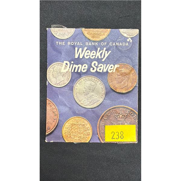 THE ROYAL BANK OF CANADA WEEKLY DIME SAVER COMPLETE WITH ASSORTED CANADIAN $0.10 (10 CENT) COINS
