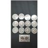 Image 2 : SET OF 12 AUSTRALIAN COLOURED LUNAR ZODIAC 1/2 OZ SILVER PLATED COINS WITH COA