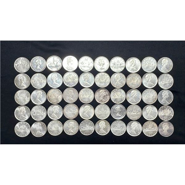 (50) CANADIAN SILVER DOLLARS