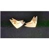 Image 2 : PAIR 14K YELLOW GOLD HAND MADE EARRINGS MADE BY ROSS HAYNES CHEVRON INSPIRED DESIGN, 7.80GR,
