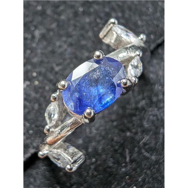 925(2.7G), SAPPHIRE, CZ(0.6)RING, SIZE 6, SUGGESTED RETAIL VALUE $200