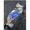 Image 1 : 925(2.7G), SAPPHIRE, CZ(0.6)RING, SIZE 6, SUGGESTED RETAIL VALUE $200