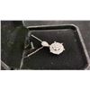 Image 3 : NEW PLATINUM PLATED SIMULATED DIAMOND CLUSTER NECKLACE, ADJUSTABLE CHAIN 15" - 17" LONG