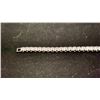 Image 2 : NEW PLATINUM PLATED 4.0MM PRINCESS CUT TENNIS BRACELET, ADJUSTABLE 7" - 8" LONG