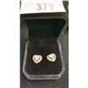 Image 1 : NEW 18K GOLD PLATED 0.5CT EACH, SIMULATED DIAMOND HEART HALO STUD EARRINGS
