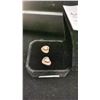 Image 2 : NEW 18K GOLD PLATED 0.5CT EACH, SIMULATED DIAMOND HEART HALO STUD EARRINGS