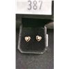 Image 1 : NEW 18K GOLD PLATED 0.3CT EACH, SIMULATED DIAMOND HEART STUD EARRINGS