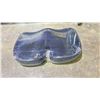 Image 2 : PAIR OF BLACK MEMORY FOAM SEAT CUSHIONS WITH GREY ZIP UP COVERS
