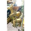 Image 2 : SANTA IN SLEIGH (APPROX 24"L X 12"W X 18"T) & (2) PAPER MACHE GOLD REINDEER (37"T & 27"T)