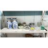 Image 1 : SHELF OF ASSORTED ITEMS INCLUDING; VASES, FRUIT BASKET, PLATE & MORE