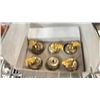 Image 3 : (6) SWAROVSKI CRYSTAL CANDLE HOLDERS & (12) SMALL BRASS APPLE CARD HOLDERS