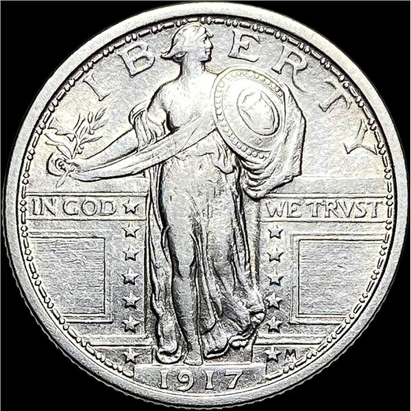 1917 Type 1 Standing Liberty Quarter CHOICE AU