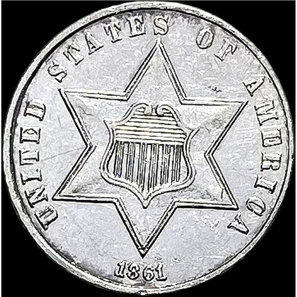 1861 Silver Three-Cent Piece UNCIRCULATED
