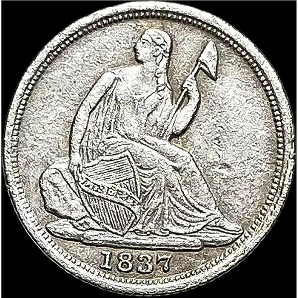 1837 Seated Liberty Half Dime No Stars CLOSELY UNCIRCULATED