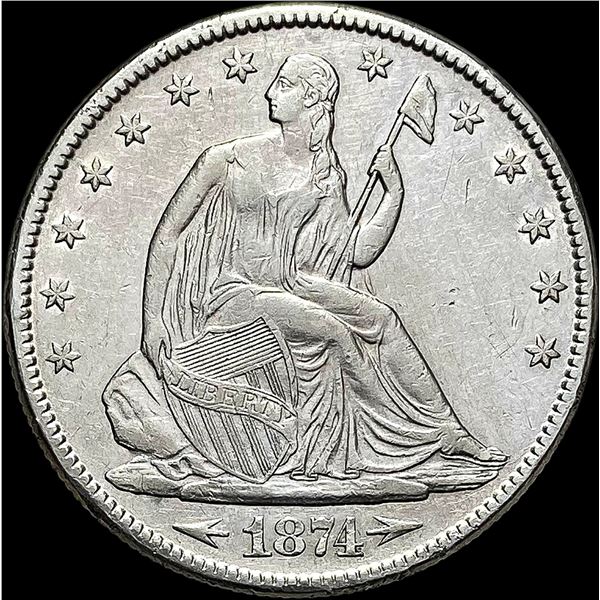 1874 Seated Liberty Half Dollar Arrows CLOSELY UNCIRCULATED