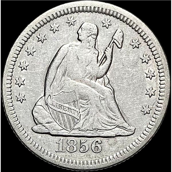 1856-O Silver Seated Liberty Quarter LIGHTLY CIRCULATED