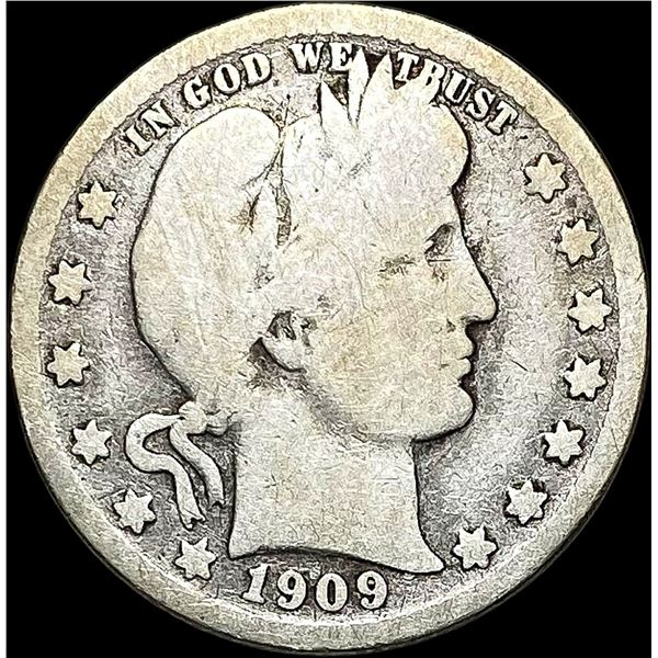 1909-O Silver Barber Quarter NICELY CIRCULATED
