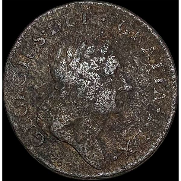 1723 Copper Hibernia Halfpenny NICELY CIRCULATED