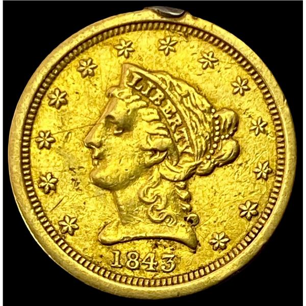 1843 $2.50 Gold Quarter Eagle LIGHTLY CIRCULATED
