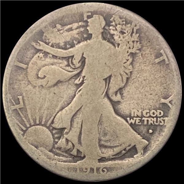 1916-D Walking Liberty Half Dollar LIGHTLY CIRC