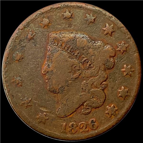 1826 Coronet Head Large Cent NICELY CIRCULATED