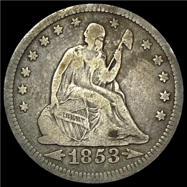 1853 Seated Liberty Quarter NICELY CIRCULATED