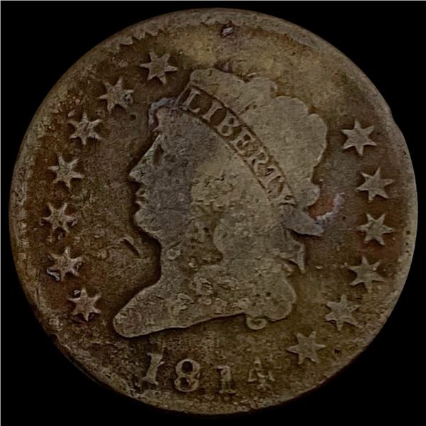 1814 Classic Head Large Cent NICELY CIRCULATED NICELY CIRCULATED