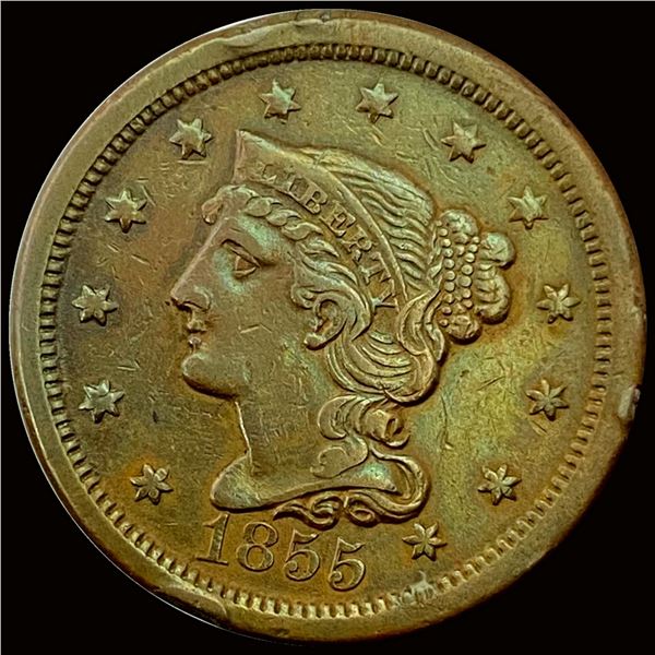 1855 Braided Hair Large Cent CLOSELY UNCIRCULATED