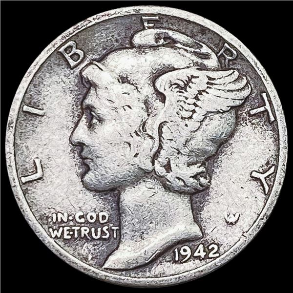 1942/1-D Mercury Dime LIGHTLY CIRCULATED