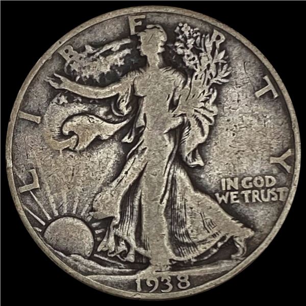 1938-D Walking Liberty Half Dollar LIGHTLY CIRCULA LIGHTLY CIRCULATED