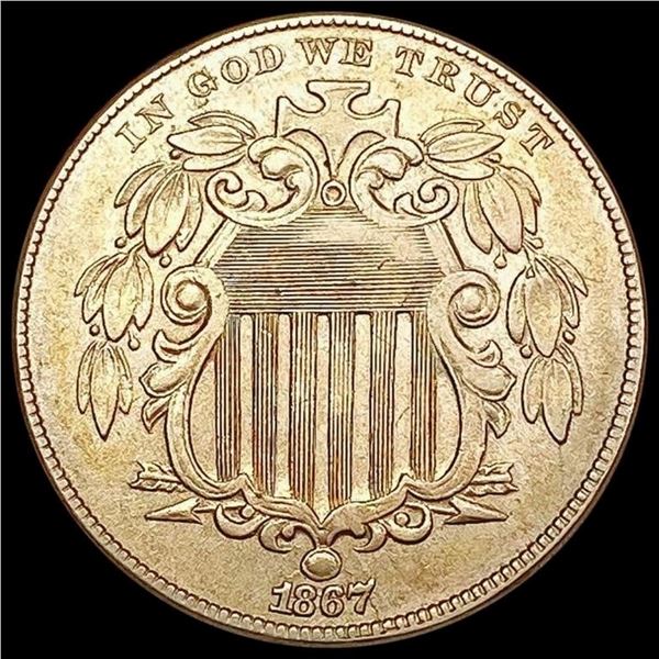 1867 No Rays Shield Nickel CLOSELY UNCIRCULATED
