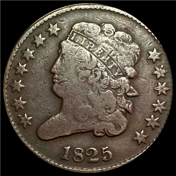 1825 Classic Head Half Cent LIGHTLY CIRCULATED