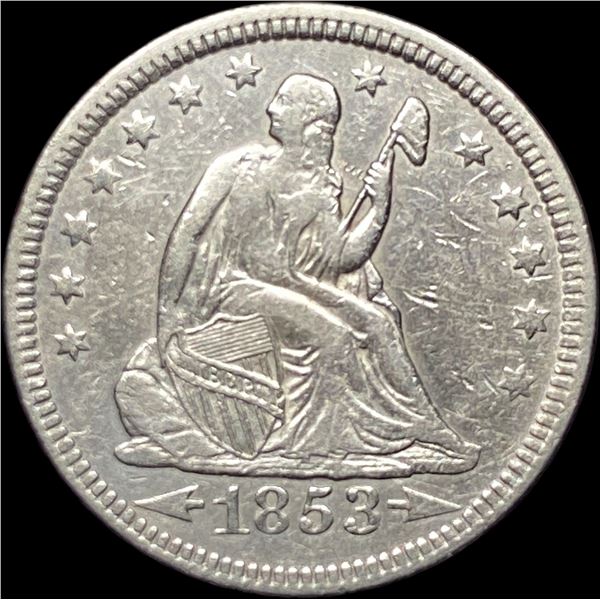 1853 Seated Liberty Quarter Arrows/Rays LIGHTLY CIRCULATED