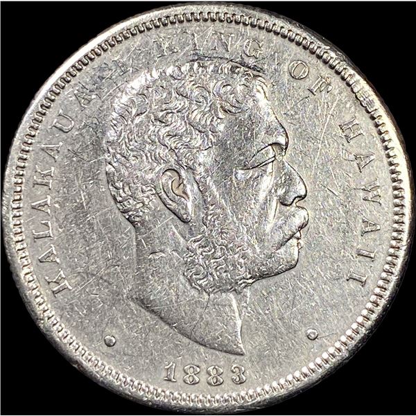 1883 Silver 1/2 Dollar Hawaii Hapalua NEARLY UNCIRCULATED