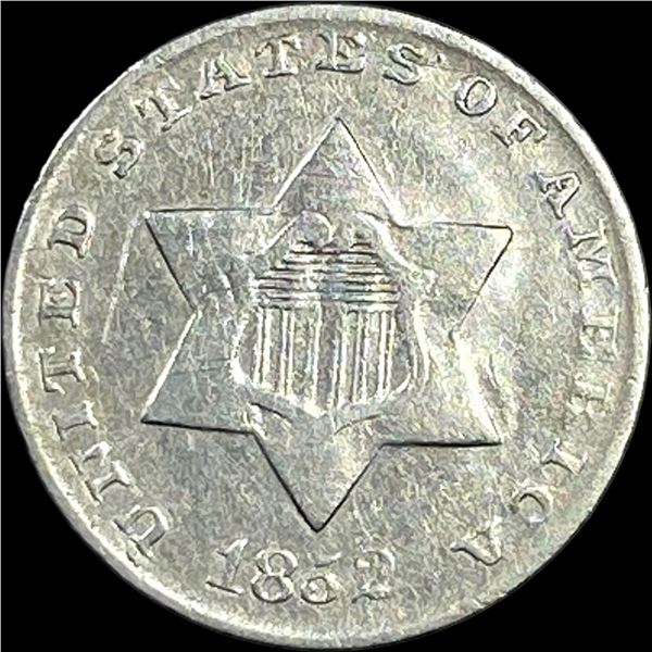 1852 Silver Three-Cent Piece NEARLY UNCIRCULATED