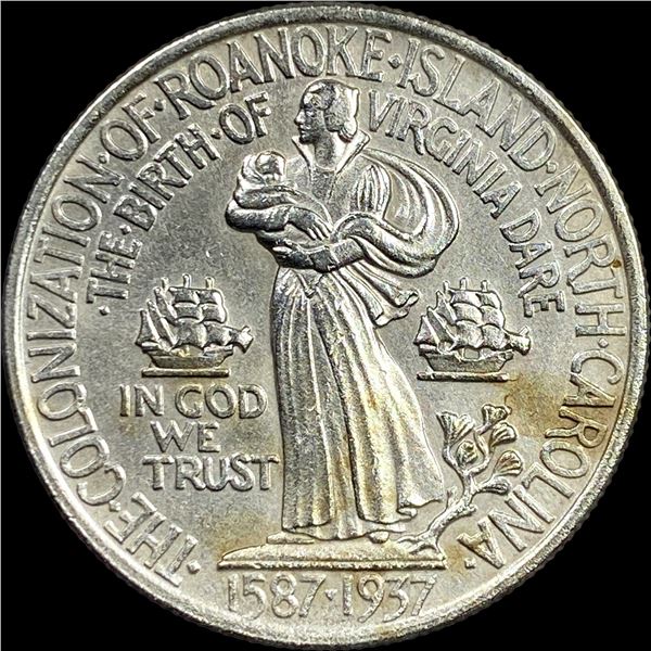 1937 Silver Roanoke Half Dollar CLOSELY UNCIRCULATED