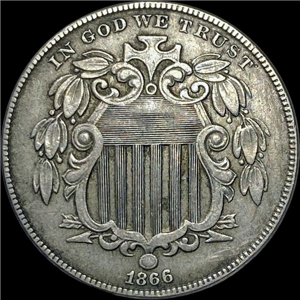 1866 Shield Nickel No Rays LIGHTLY CIRCULATED