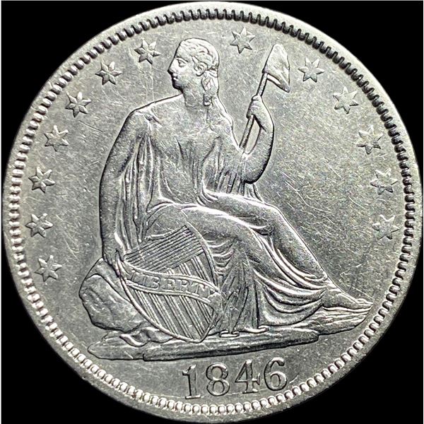 1846 Tall Date Seated Liberty Half Dollar AU