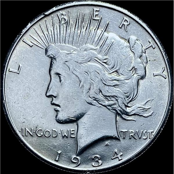 1934-S Silver Peace Dollar CHOICE AU